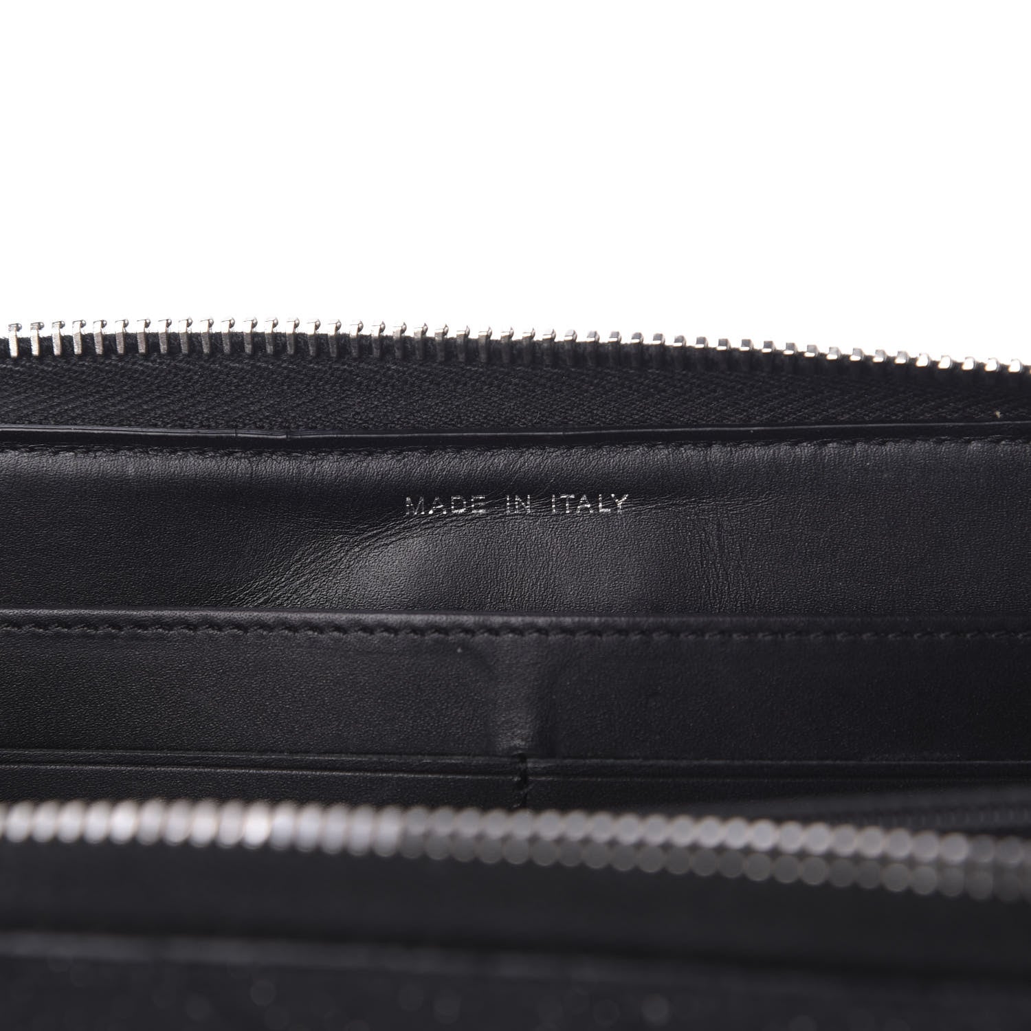 Chanel Glittered Calfskin Quilted Large Gusset Zip Wallet Black 9 of 10