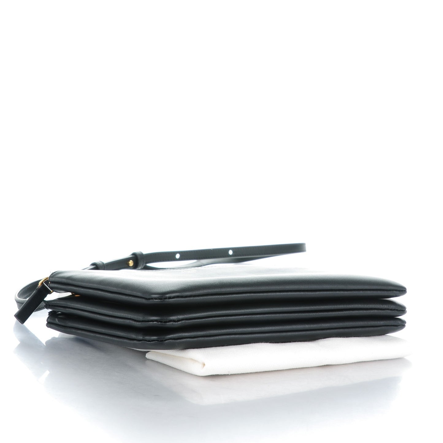 Lambskin Small Trio Crossbody Bag Black