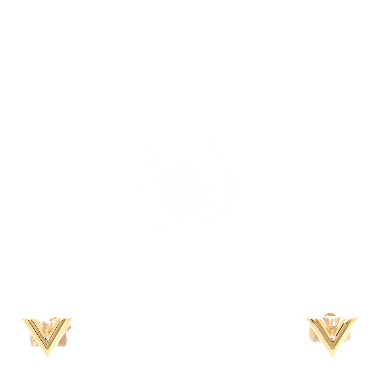 Louis Vuitton Brass Essential V Stud Earrings Gold 2 of 6
