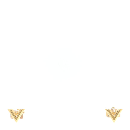 Louis Vuitton Brass Essential V Stud Earrings Gold 2 of 6