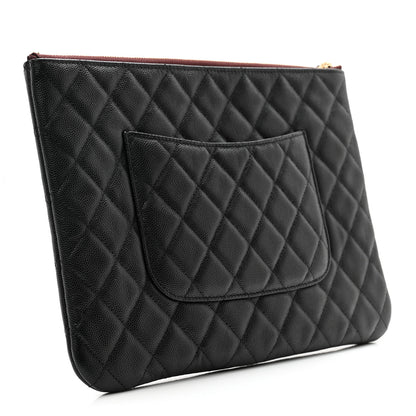 Chanel Caviar Quilted Medium Cosmetic Case Black 3 of 8