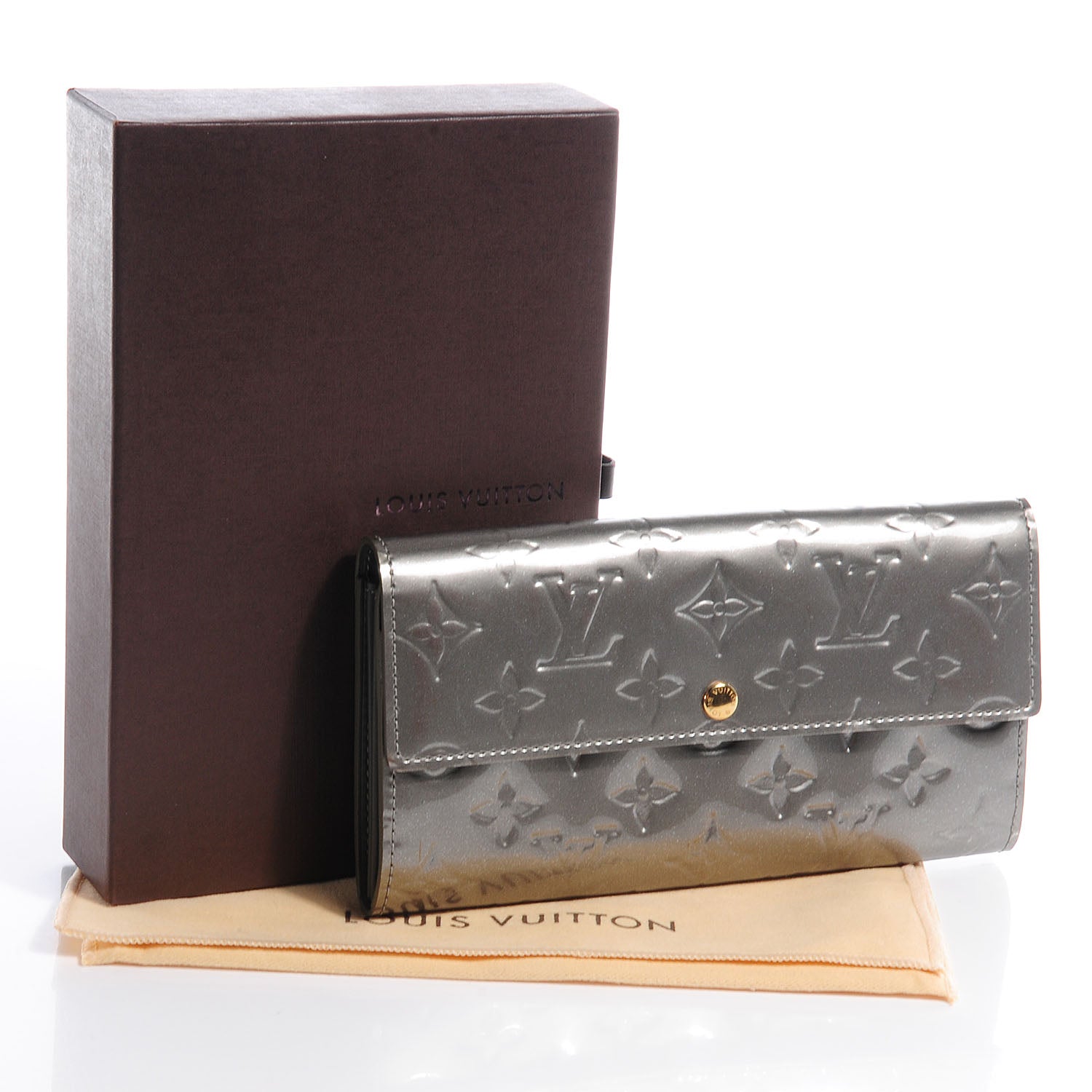 Louis Vuitton Vernis Sarah Wallet Gris Art Deco 5 of 8