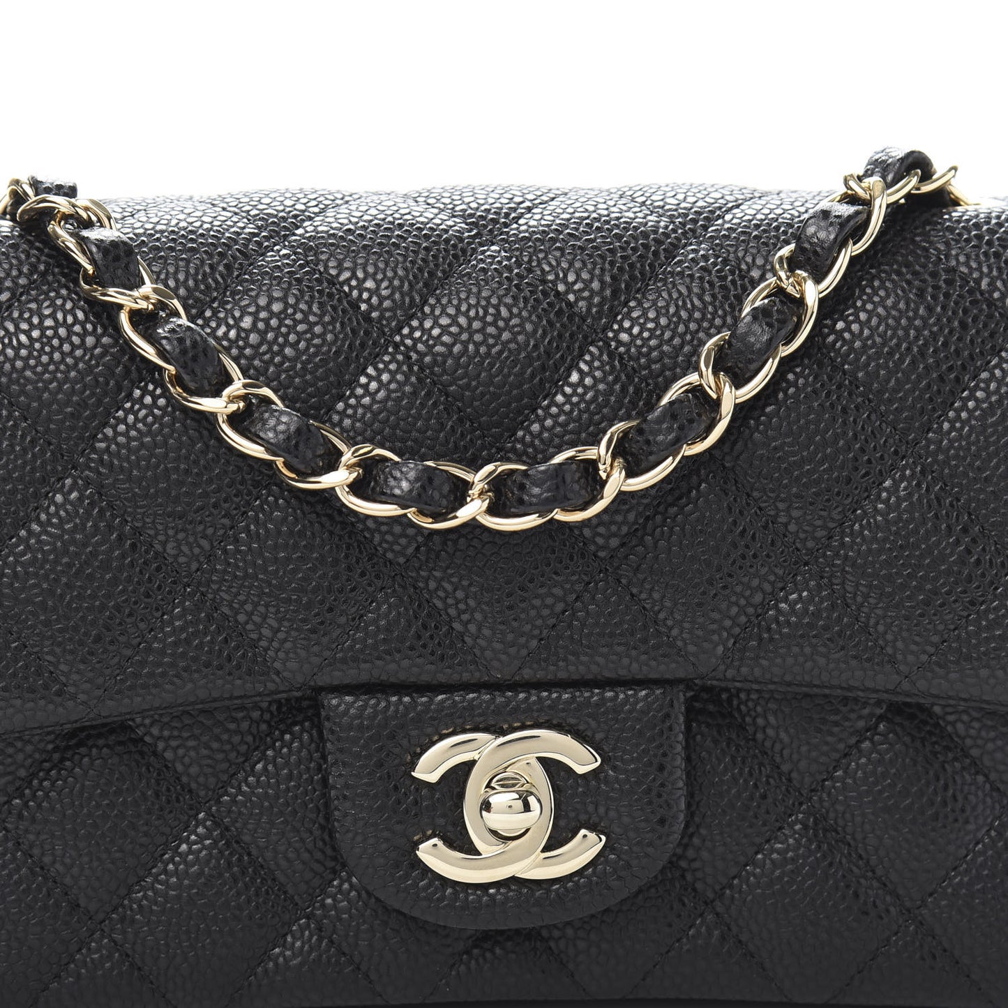 Caviar Quilted Mini Rectangular Flap Black