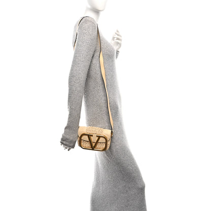 Valentino Garavani Raffia Braided Small Supervee Crossbody Bag Beige 2 of 10