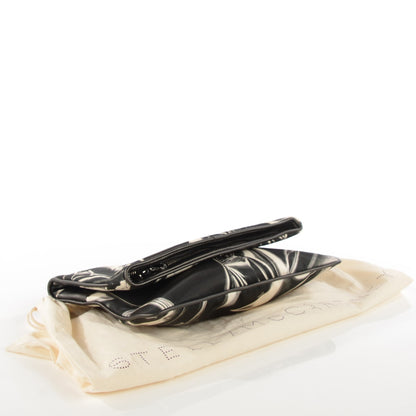 Stella McCartney Satin Foil Print Fold Over Falabella Clutch Black 4 of 7