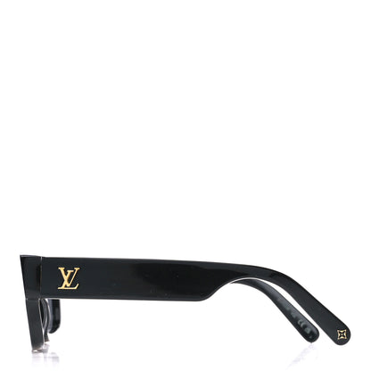 Louis Vuitton Acetate LV Frame Rectangle Sunglasses Z1722W Black 3 of 9