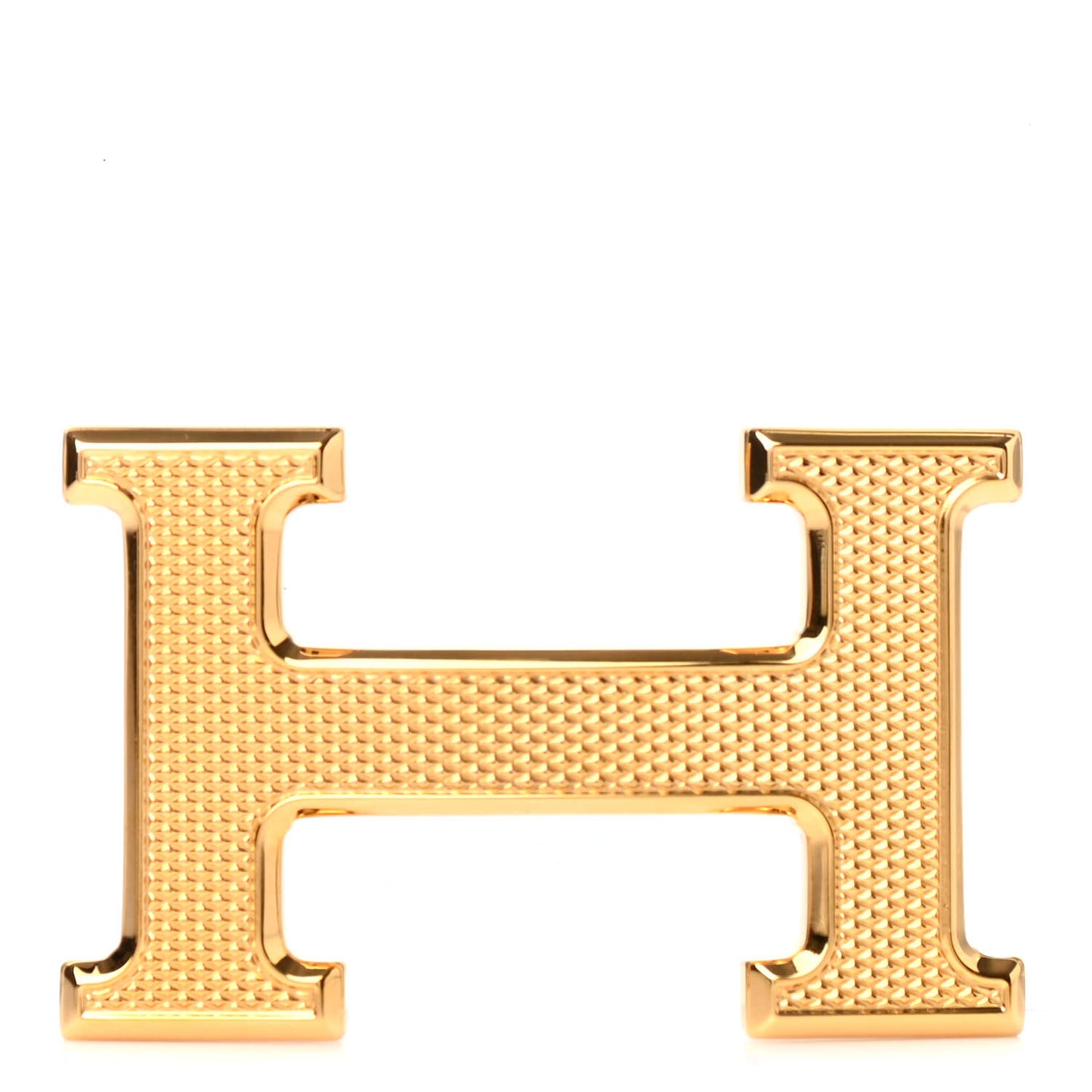Guilloche 32mm H Belt Buckle Gold
