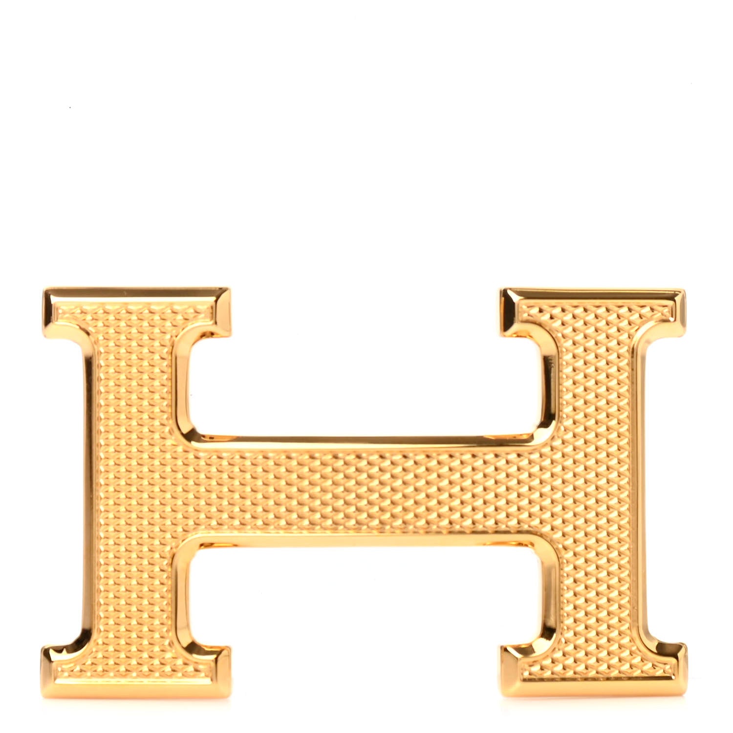 Hermes Guilloche 32mm H Belt Buckle Gold 1 of 4