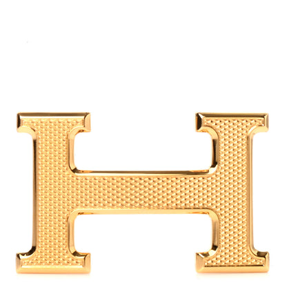 Hermes Guilloche 32mm H Belt Buckle Gold 1 of 4