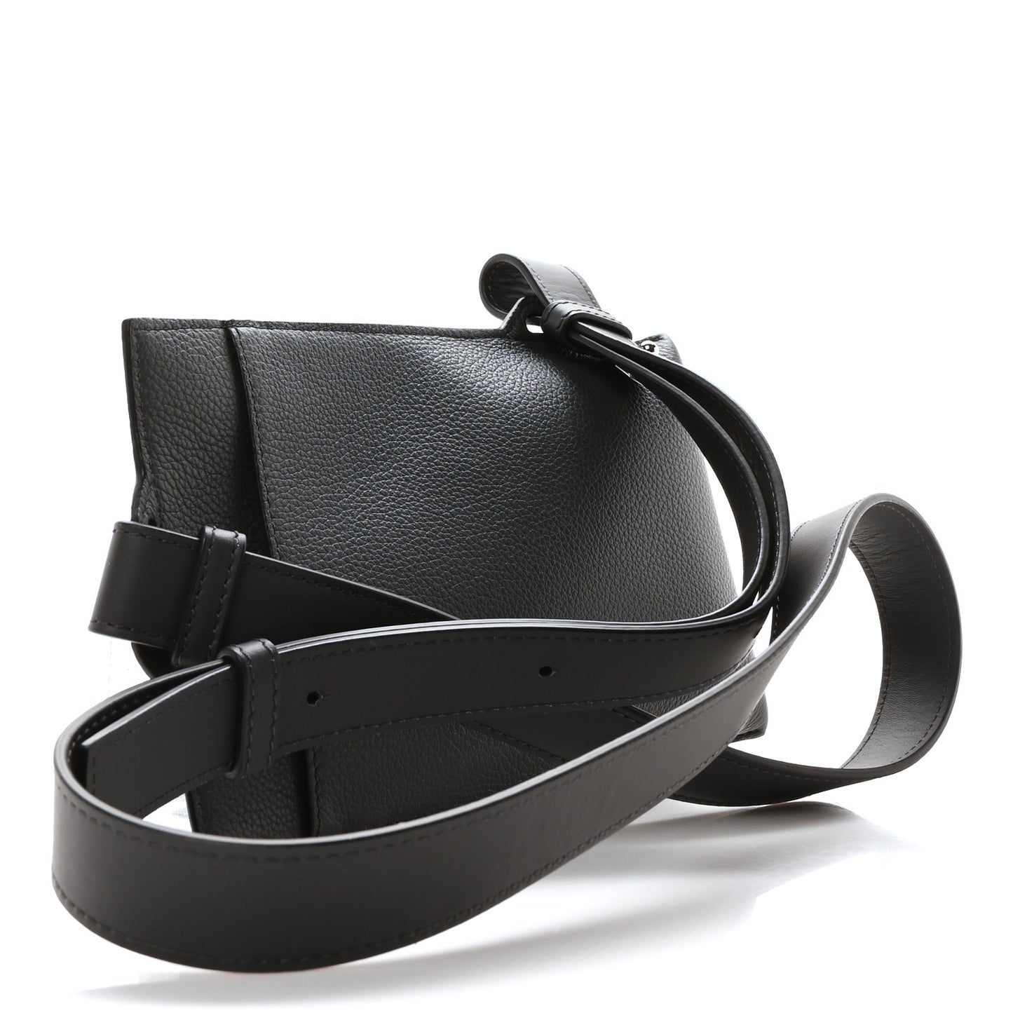 Soft Grained Calfskin Vertical T-Pocket Crossbody Bag Anthracite