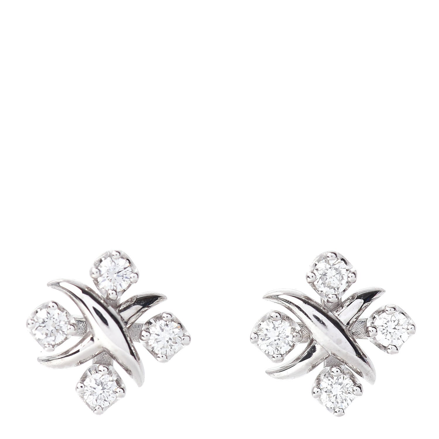 Tiffany Platinum Diamond Schlumberger Lynn Earrings 1 of 5