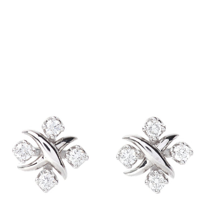 Tiffany Platinum Diamond Schlumberger Lynn Earrings 1 of 5