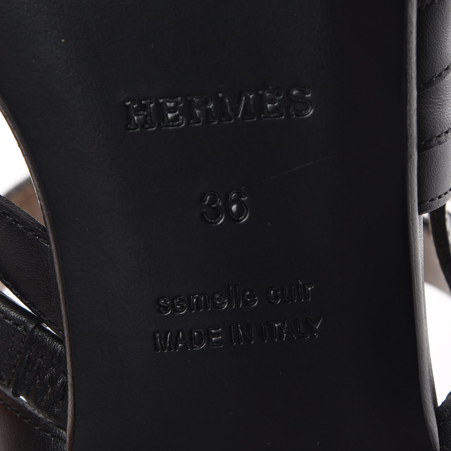 Calfskin Marine Buckle Sandals 36 Black