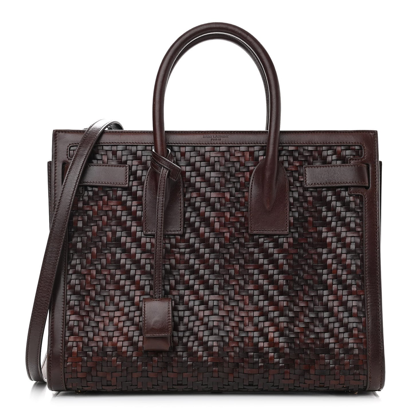 Calfskin Paglia Palm Sac De Jour Brown