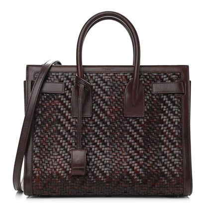 Saint Laurent Calfskin Paglia Palm Sac De Jour Brown 1 of 18