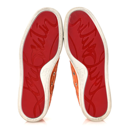 Christian Louboutin Snakeskin Mens Rantulow Flat Sneakers 40 Papaye 7 of 14