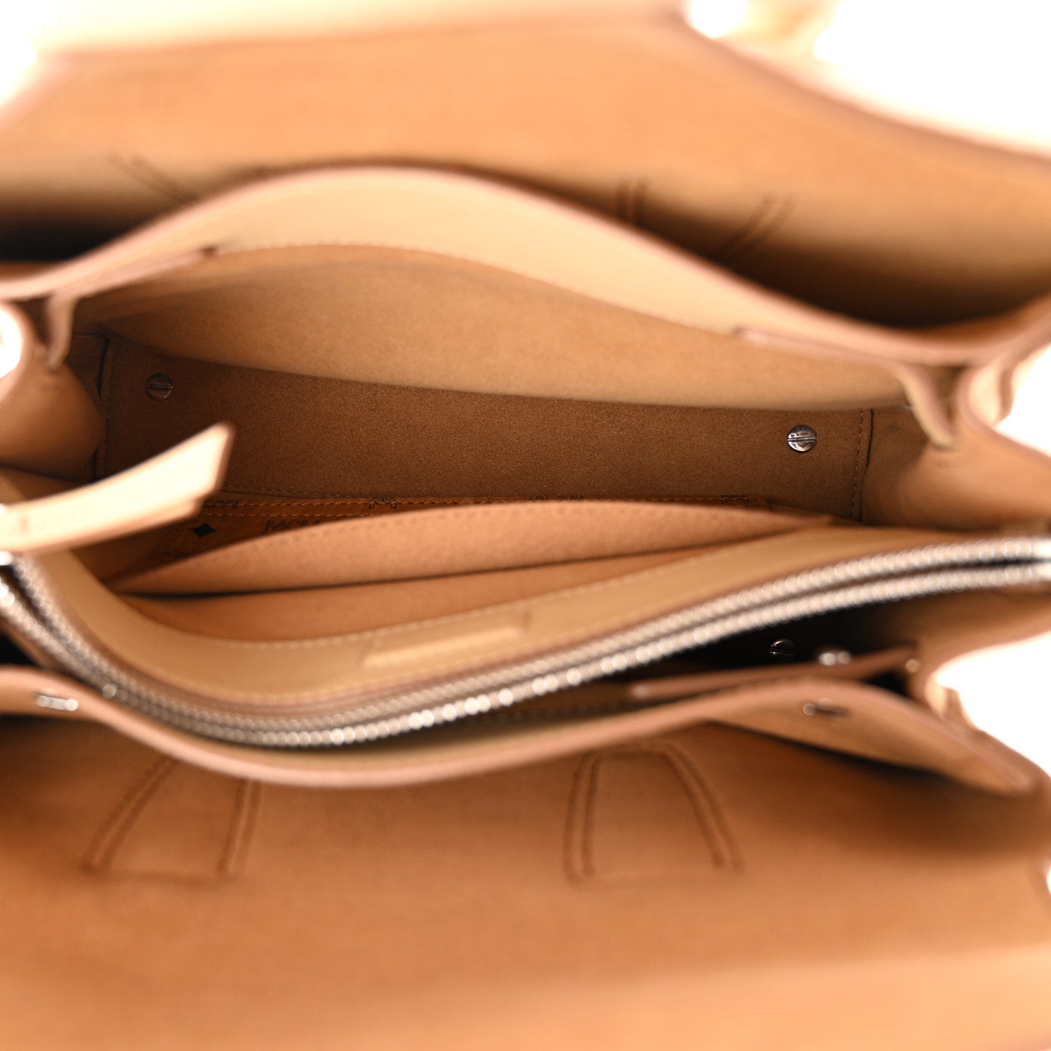 MCM Grained Calfskin Mini Milla Tote Beige 5 of 12