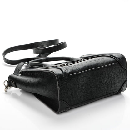 Celine Drummed Calfskin Nano Luggage Black 4 of 6