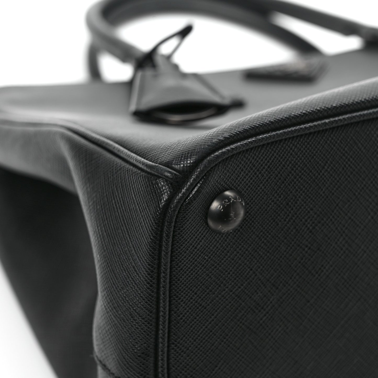 Saffiano Lux Monochrome Large Galleria Double Zip Tote Black