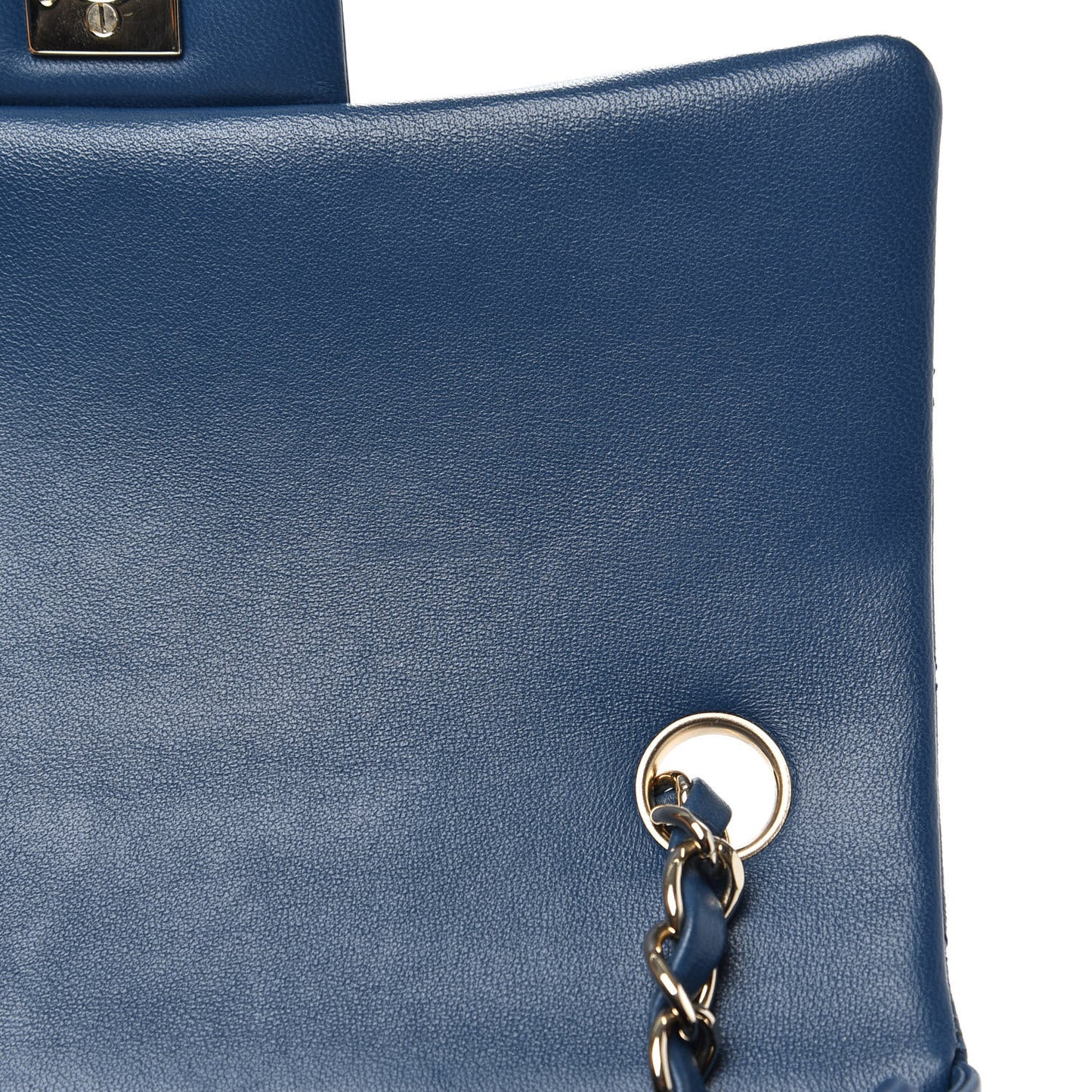 Lambskin Quilted Mini Rectangular Flap Blue