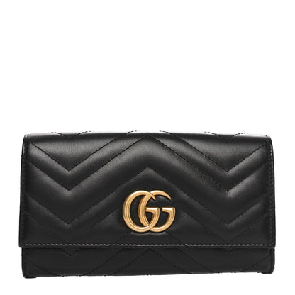 Gucci Calfskin Matelasse GG Marmont Continental Wallet Black 1 of 10