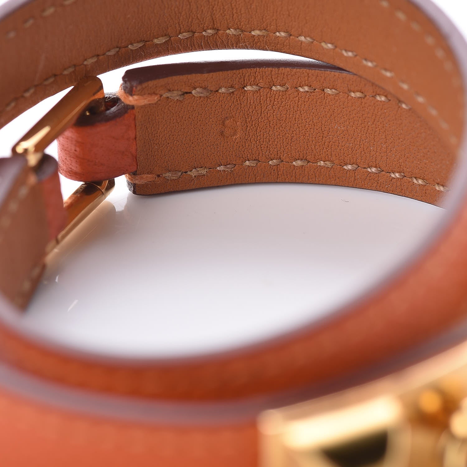 Hermes Epsom Rivale Double Tour Bracelet S Orange 6 of 6