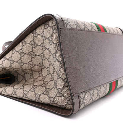 Gucci GG Supreme Monogram Web Medium Ophidia Tote Bag Brown 9 of 10