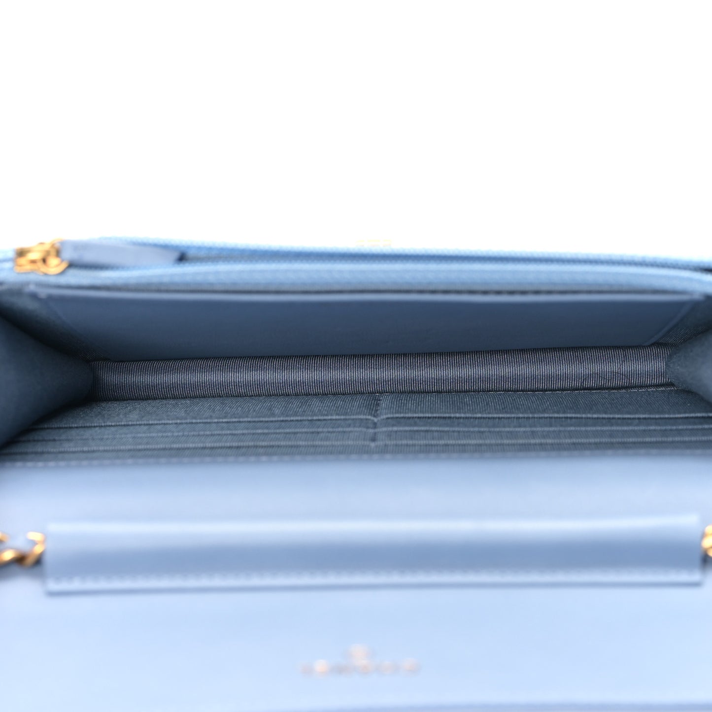 Denim Quilted Reissue Wallet On Chain WOC Blue