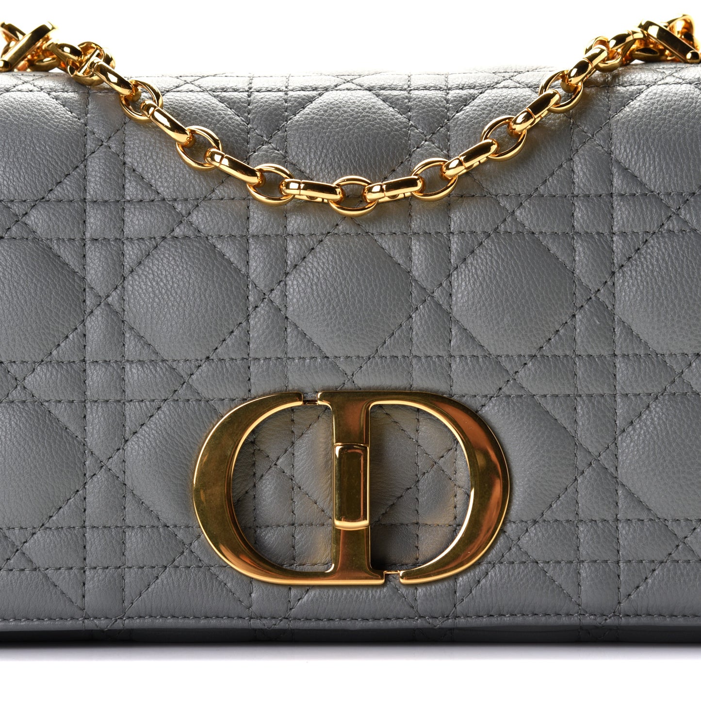 Lambskin Cannage Medium Caro Bag Grey