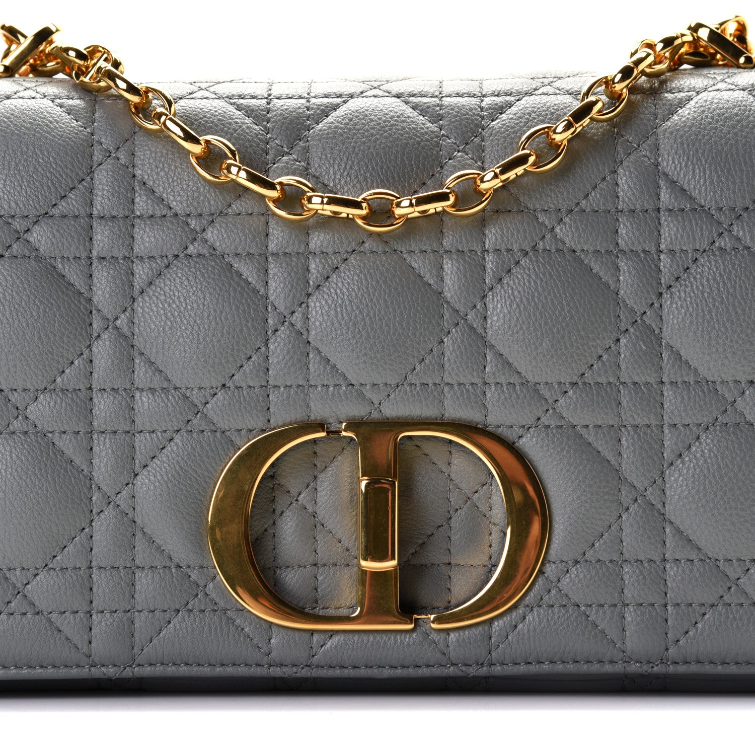 Christian Dior Lambskin Cannage Medium Caro Bag Grey 9 of 11
