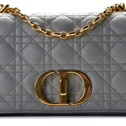 Christian Dior Lambskin Cannage Medium Caro Bag Grey 9 of 11