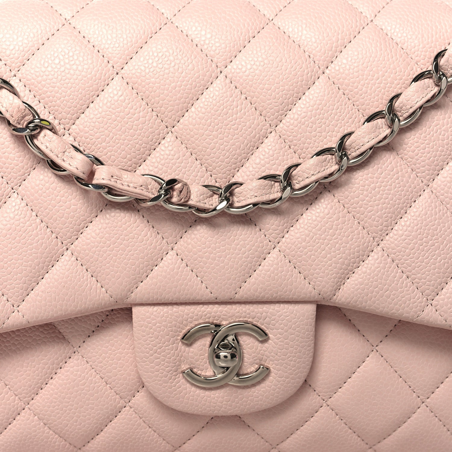 Chanel Caviar Quilted Jumbo Double Flap Light Pink 8 of 10