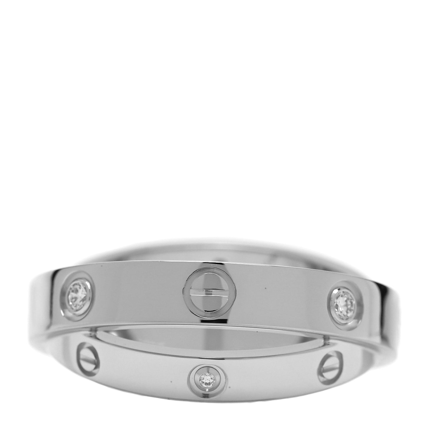 18K White Gold 6 Diamond LOVE Ring 49 4.75