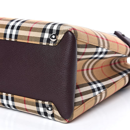 Burberry Goatskin Vintage Check Medium Banner Tote Deep Claret 9 of 9