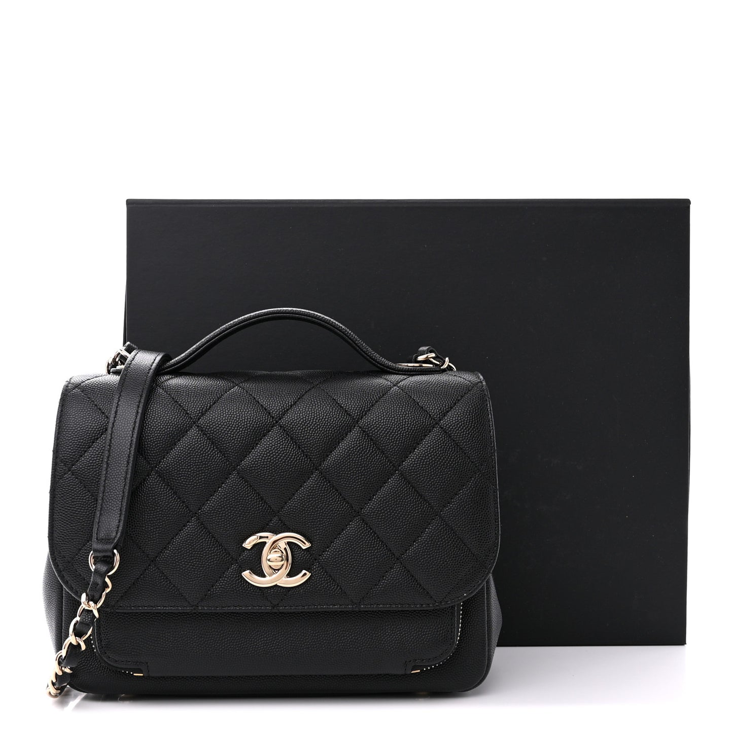 Caviar Quilted Medium Business Affinity Flap Black