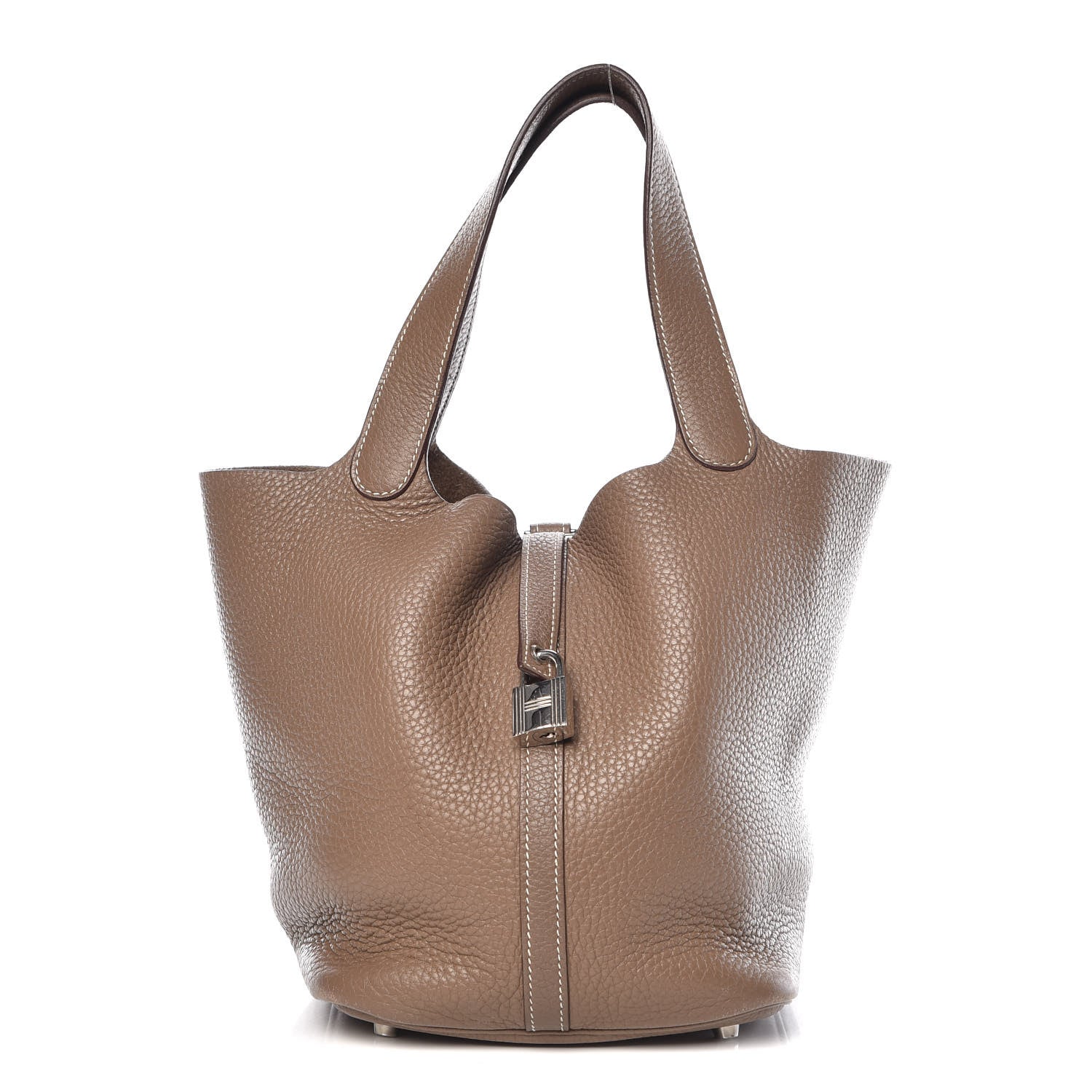 Hermes Taurillon Clemence Picotin Lock 22 MM Etoupe 1 of 12