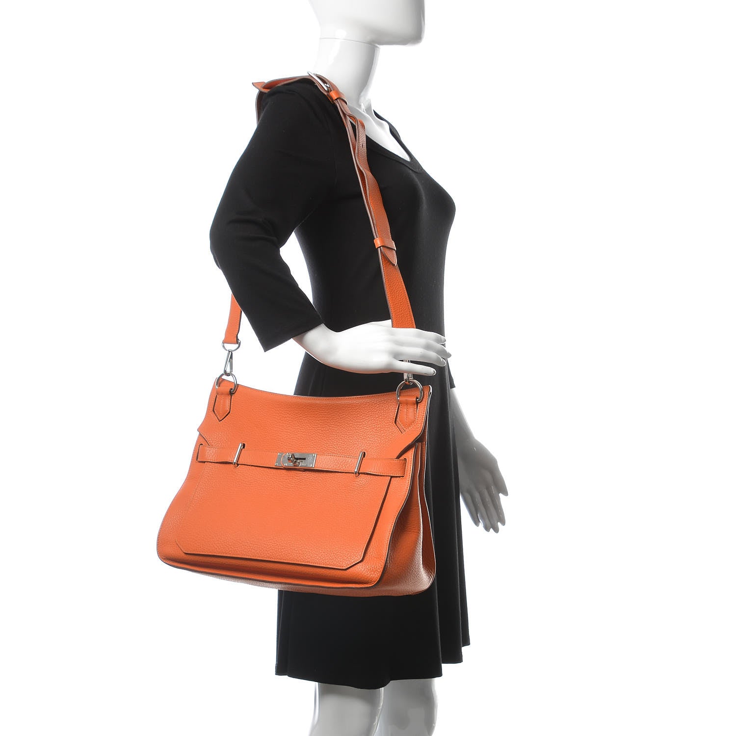 Hermes Taurillon Clemence Jypsiere 34 Orange 2 of 11