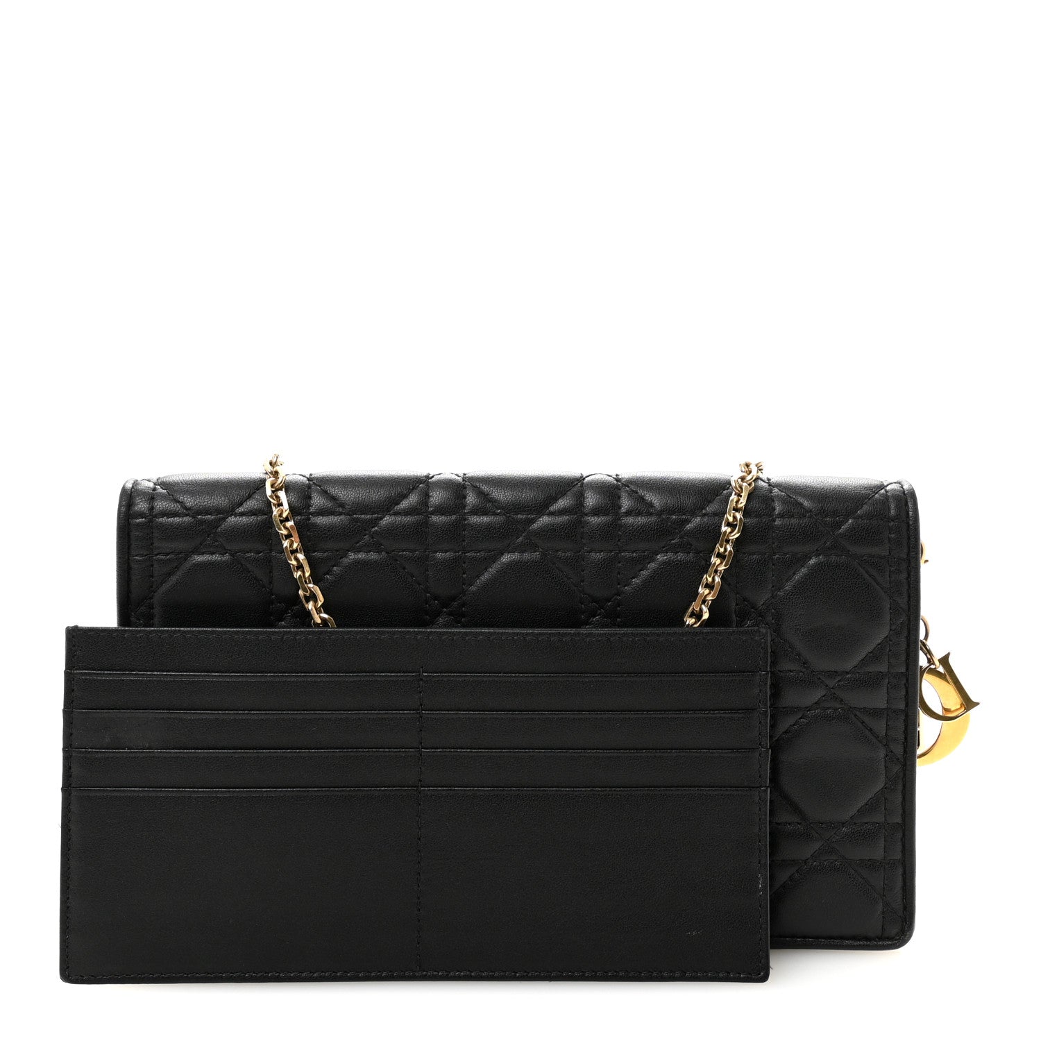 Christian Dior Lambskin Cannage Lady Dior Pouch Black 3 of 10