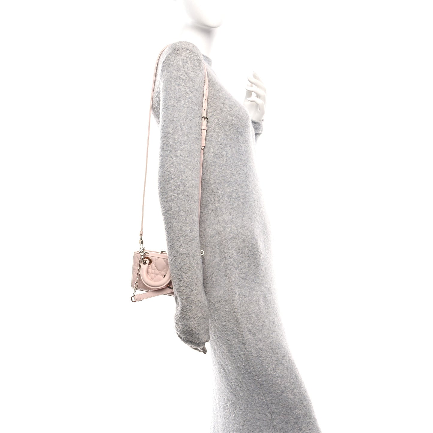 Lambskin Cannage Micro Lady D-Joy Powder Pink