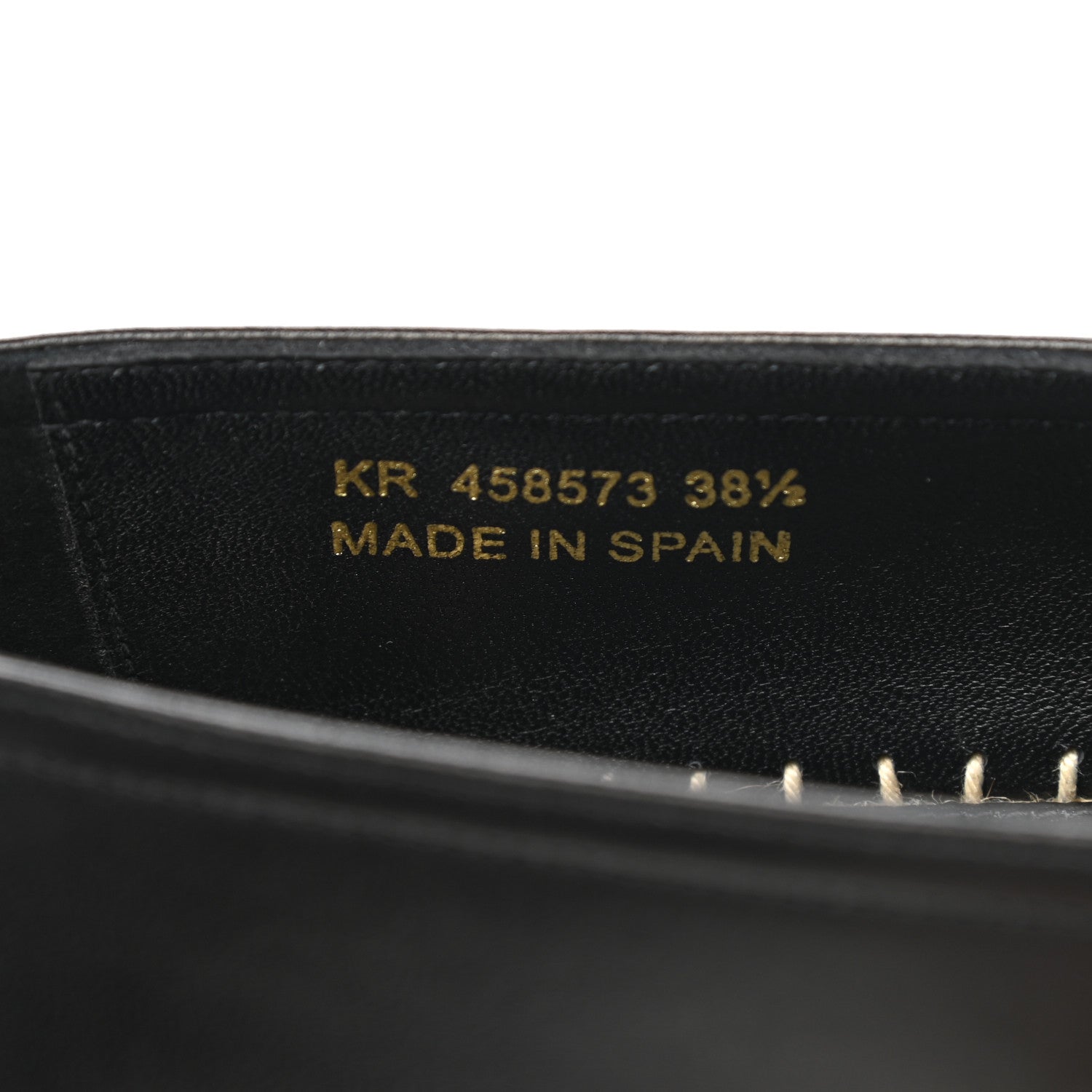 Saint Laurent Lambskin Monogram Espadrilles 38.5 Black 8 of 9
