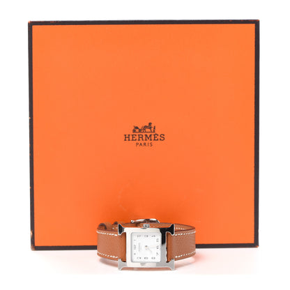 Hermes Stainless Steel Epsom 21mm Heure H Hour Quartz Watch Gold 5 of 5