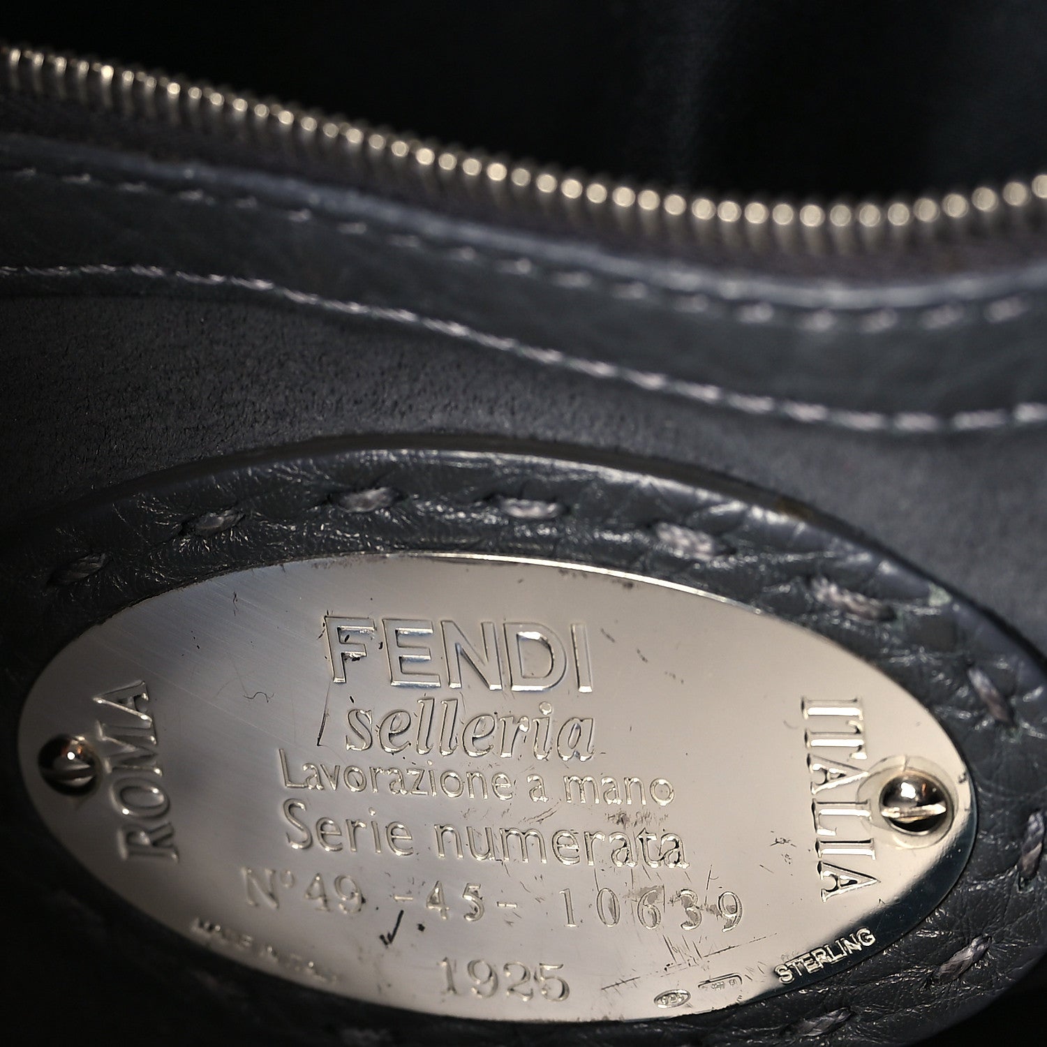 Fendi Cuoio Romano Selleria Lei Boston Tote Asfalto 6 of 9