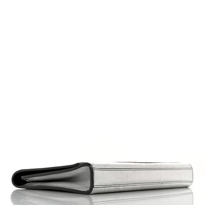 Saint Laurent Metallic Calfskin Classic Monogram Cassandre Clutch Silver 4 of 12
