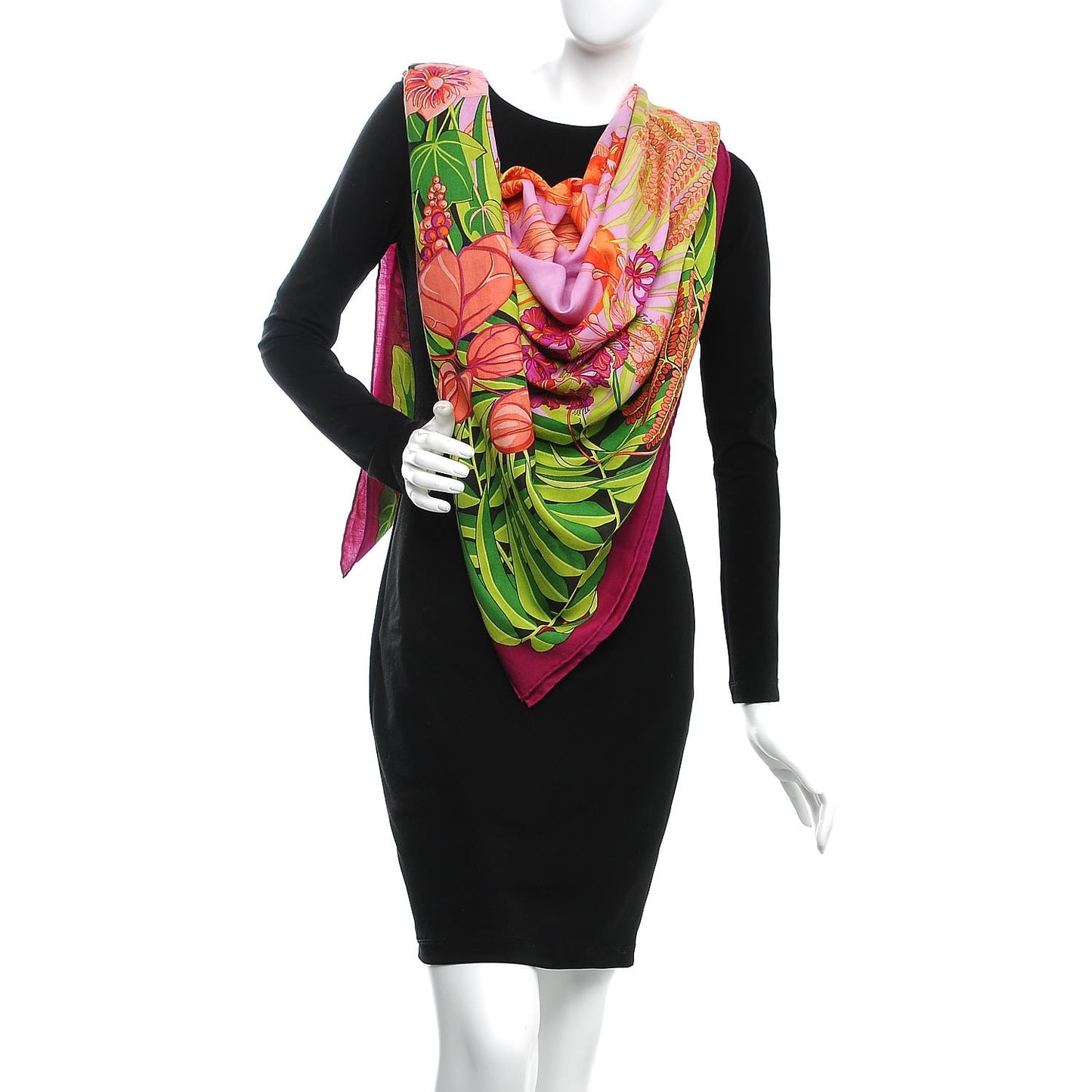 Cashmere Silk Flamingo Party Shawl 140