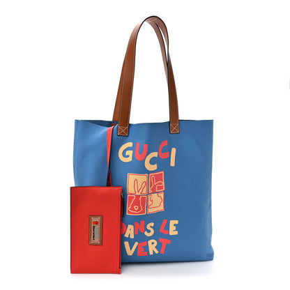 Gucci Calfskin Dans Le Vert Large Tote Blue 3 of 13