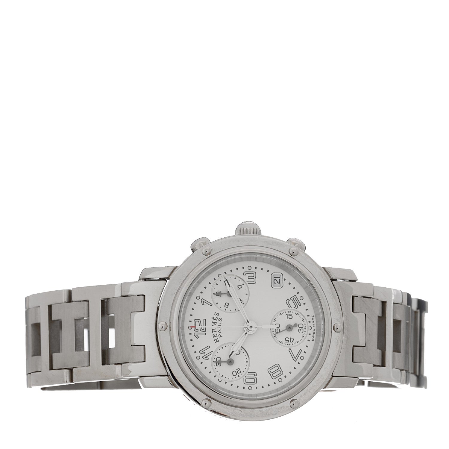 Hermes Stainless Steel 31mm Clipper Chronograph Quartz Watch 2 of 4