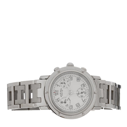 Hermes Stainless Steel 31mm Clipper Chronograph Quartz Watch 2 of 4