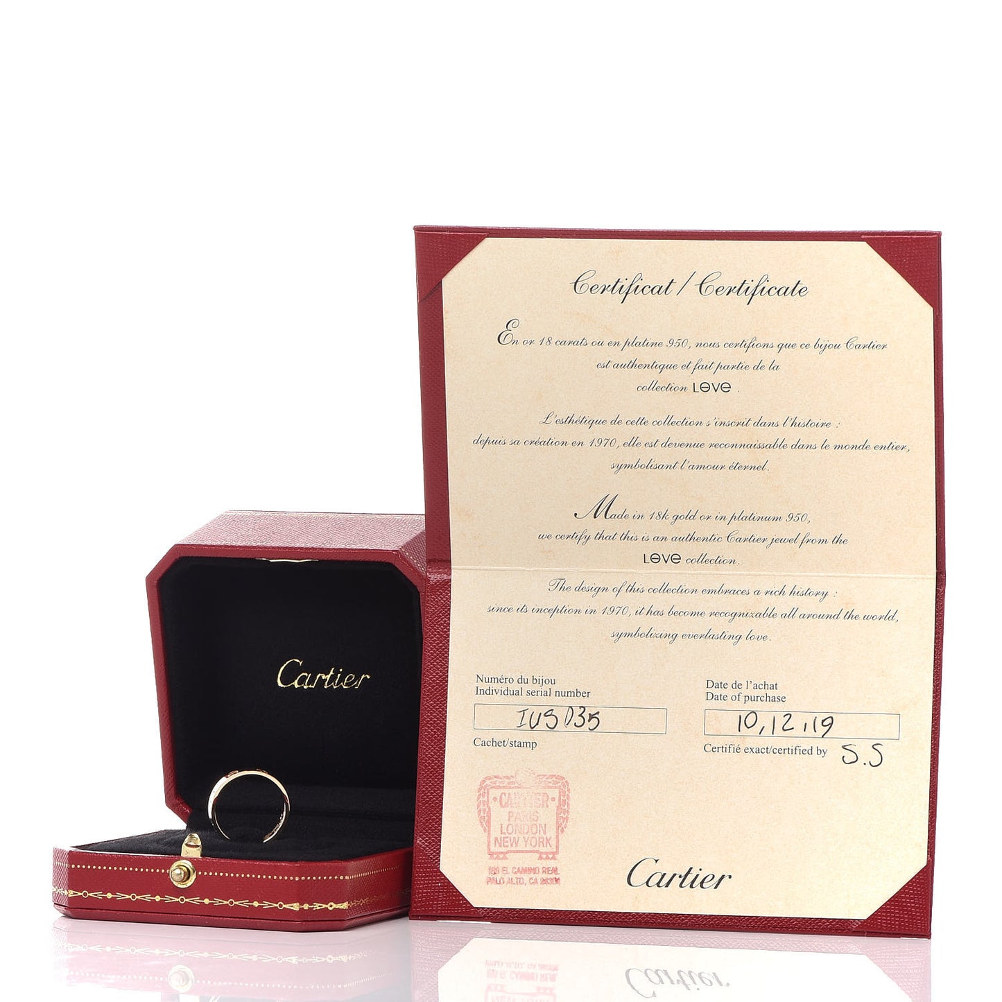 18K Yellow Gold 3.5mm LOVE Wedding Band Ring 52 6