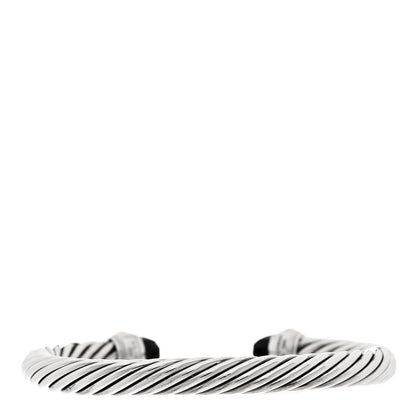 David Yurman Sterling Silver 14K Yellow Gold Black Onyx 7mm Cable Classics Bracelet 2 of 4