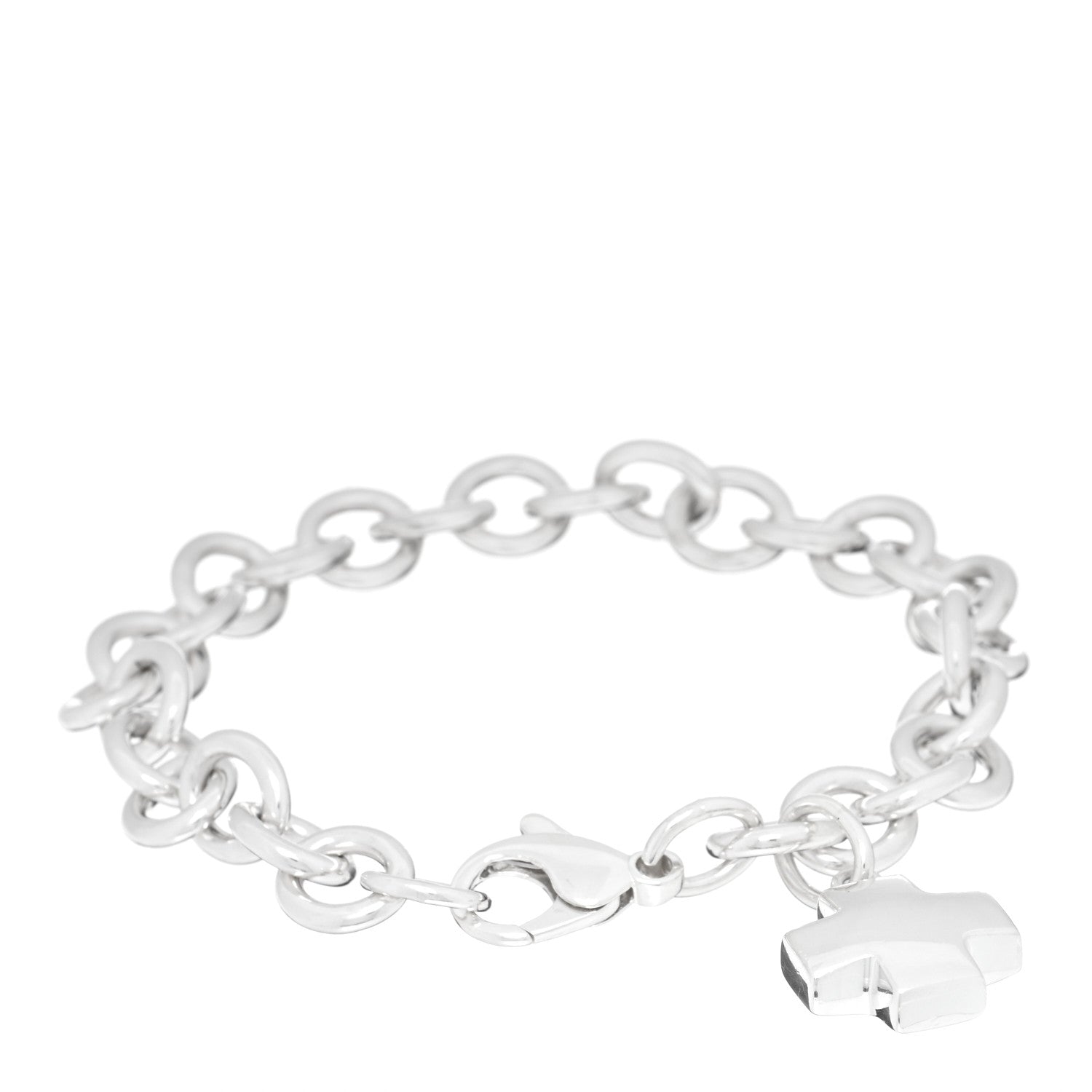 Tiffany Sterling Silver Cross Charm Bracelet 1 of 3